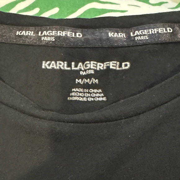 Karl Lagerfeld Black Tee with Silver Embellishment - Picture 4 of 4